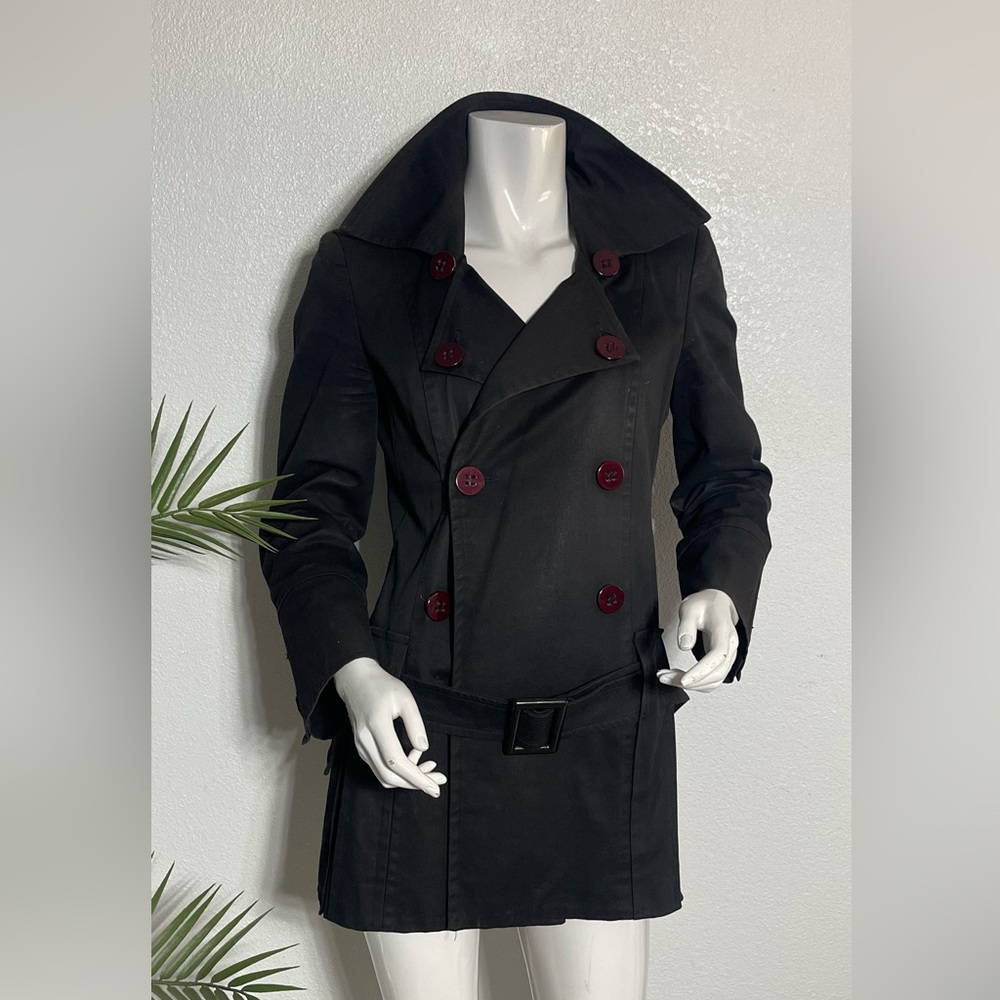 Made in Italy‼️Elegant Black Double-Breasted Trench Coat